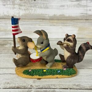Charming Tails Fitz and Floyd Free To Be Friends Patriotic Animal Figurine